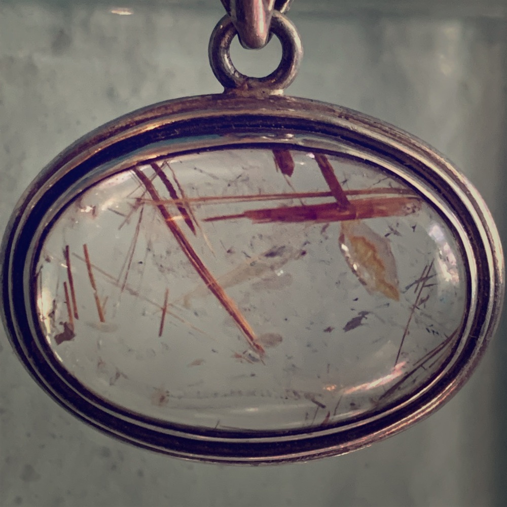 Rad Rutilated Quartz necklace & faux MOP earrings!